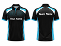 Custom Bowling Jersey  Black & Teal Team Shirt, Wholesale, Low MOQ, Bulk Sportswear