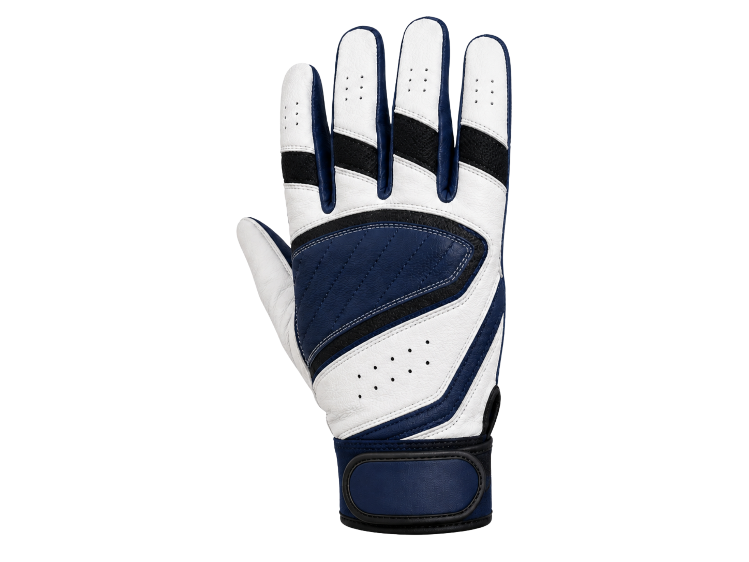 Custom White Navy Baseball Batting Gloves | Wholesale Team Gloves for Bulk Orders