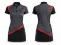 Custom Women's Golf Polo and Skort Set | Wholesale Ladies Golf Uniform | Charcoal Red | Apparels Bridge