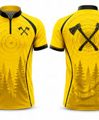 Sublimated Axe Throwing Jersey – Yellow Black Custom Team Shirt