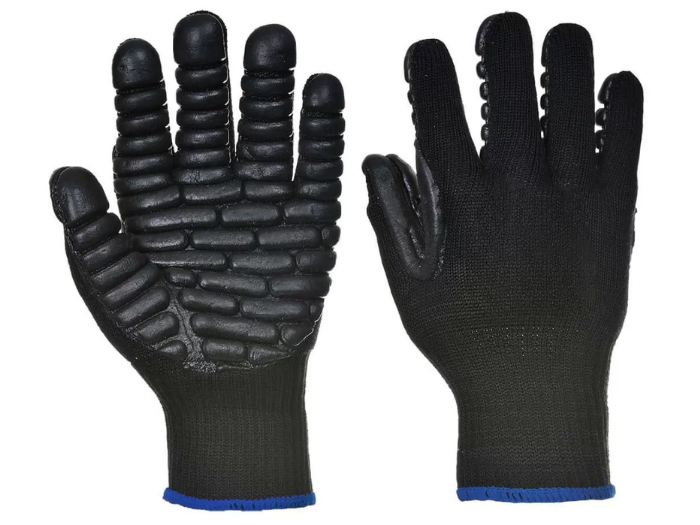 Anti Vibration Glove B2B Low MOQ Construction Work Gloves Black/Blue Workwear front design preview