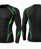 Custom Long Sleeve Compression Shirt | Wholesale Training and Lifestyle Base Layer | Black Green Yellow | Apparels Bridge