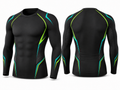 Custom Long Sleeve Compression Shirt | Wholesale Training and Lifestyle Base Layer | Black Green Yellow | Apparels Bridge