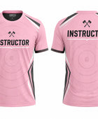 Custom Axe Throwing Instructor Shirt – Pink Black Venue Staff Uniform