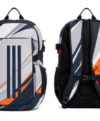 Custom Training and Lifestyle Backpack | Wholesale Gym Team Bag | White Black Orange | Apparels Bridge
