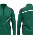 Custom Golf Quarter-Zip Pullover | Wholesale Golf Club Midlayer Top | Forest Green Black White | Apparels Bridge