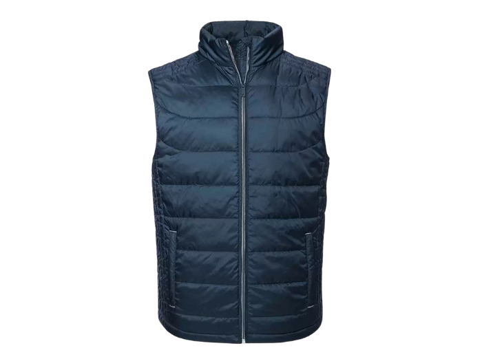 Workwear Padded Body Warmer – French Navy | B2B Low MOQ Manufacturer front design preview