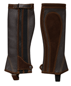 Custom Dark Brown Leather Riding Chap Hunting B2B