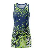 Custom Navy Blue & Lime Green  Sublimated Basketball Dress