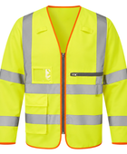 Sleeved Waistcoat B2B Low MOQ Construction Uniform Yellow Workwear