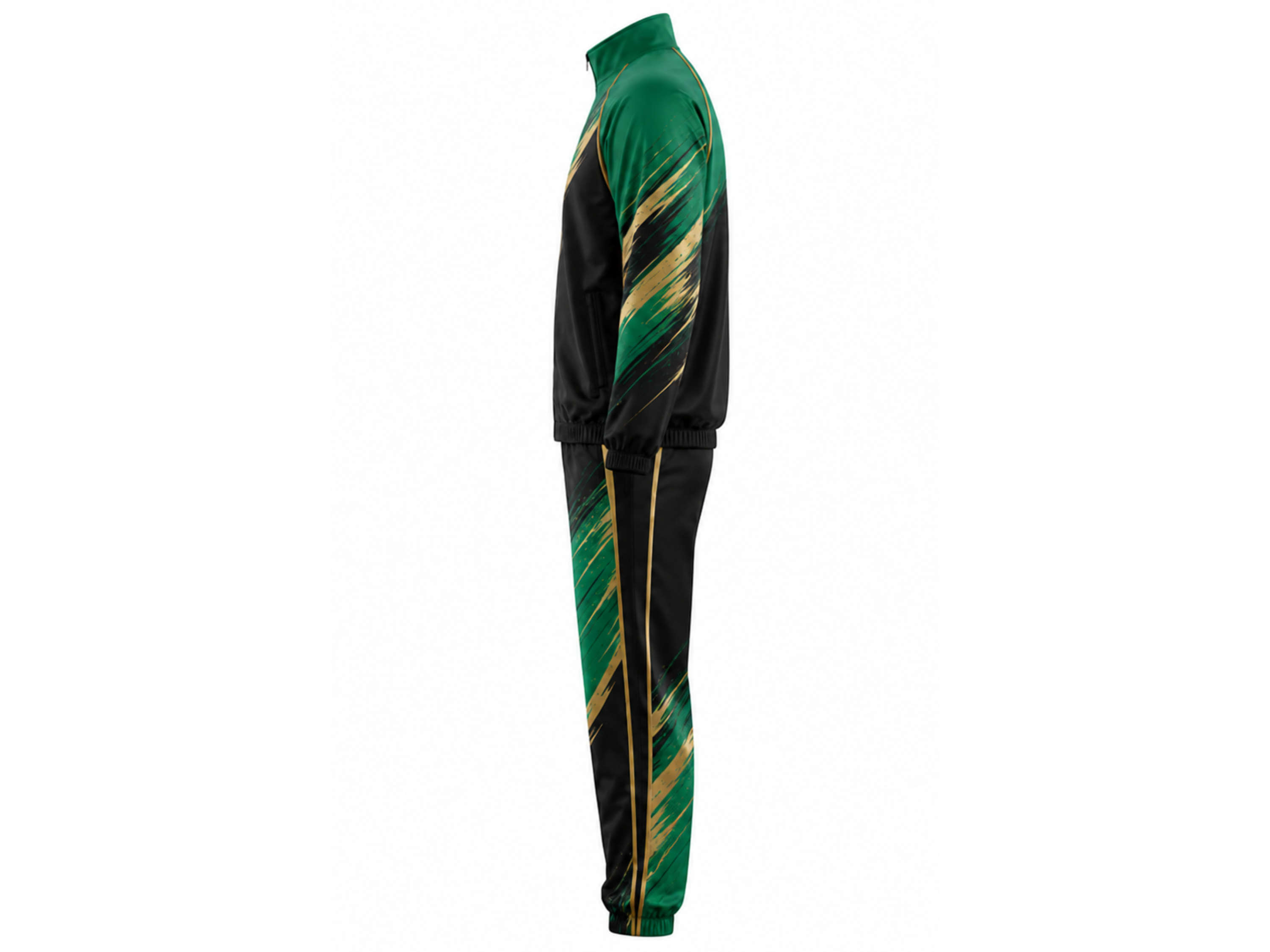 Custom Wrestling Warm-Up Set | Wholesale Wrestling Team Jacket and Pants | Green Black Gold | Apparels Bridge