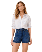 Custom Women’s High Waisted Blue Denim Shorts B2B