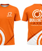 Custom Orange Axe Throwing Venue Logo T-Shirt – Wholesale Staff & Merchandise Shirt