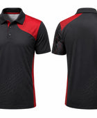 Custom Corporate Golf Polo Shirt | Wholesale Company Golf Uniform | Black Red | Apparels Bridge