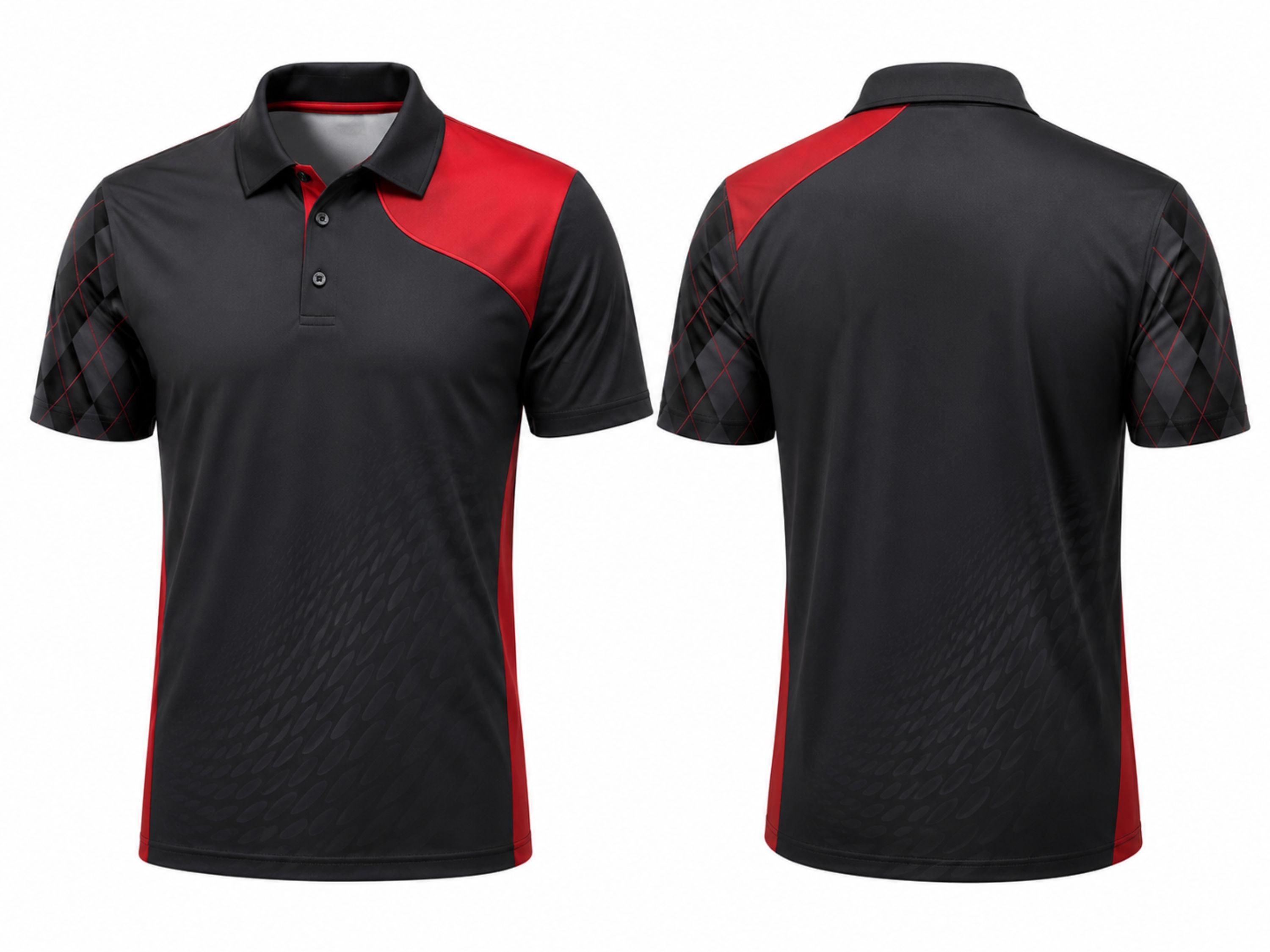 Custom Corporate Golf Polo Shirt | Wholesale Company Golf Uniform | Black Red | Apparels Bridge