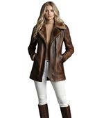 Women’s Vintage Brown Lambskin Leather Jacket Wholesale Custom Private Label Outerwear Manufacturer