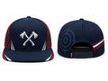 Axe Throwing Cap Navy Red Crossed-Axe Custom Venue Hat Wholesale