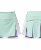 Custom Pickleball Skort | Wholesale Pickleball Team Skirt | Mint Green White Purple | Apparels Bridge