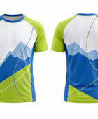 Custom Blue Green Sublimated Climbing Jersey – Wholesale Team Shirt
