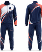 Custom Pickleball Warm-Up Set | Wholesale Pickleball Team Jacket and Pants | Navy Coral White | Apparels Bridge