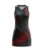 Custom Burgundy & Black Sublimated Basketball Dress