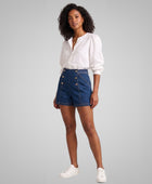Wholesale Custom Denim Skort Manufacturer Private Label High Waist Wrap Jean Skort