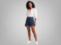 Wholesale Custom Denim Skort Manufacturer Private Label High Waist Wrap Jean Skort