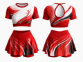 Custom Dance Team Crop Top and Skirt Uniform – Red White Wholesale Performance Teamwear