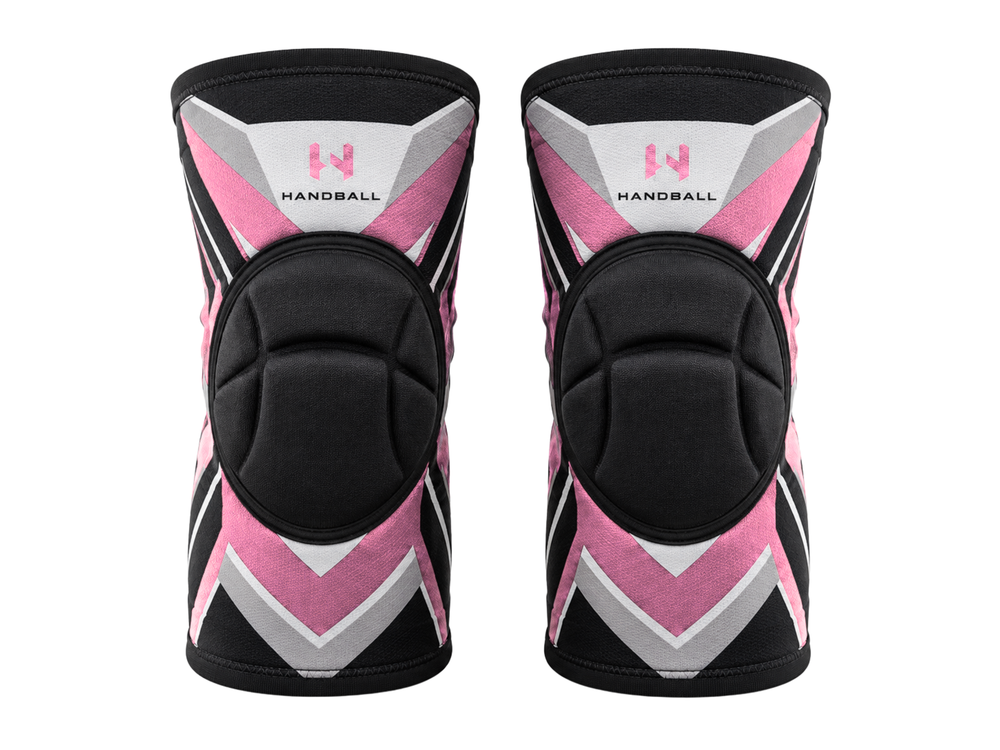 Handball Knee Pads Black Pink B2B Team Gear for Wholesale Sports Buyers front design preview