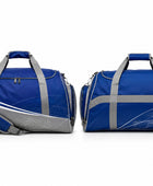 Custom Ice Hockey Team Bag – Royal Blue Silver Sublimated Hockey Duffel Bag for Wholesale Orders
