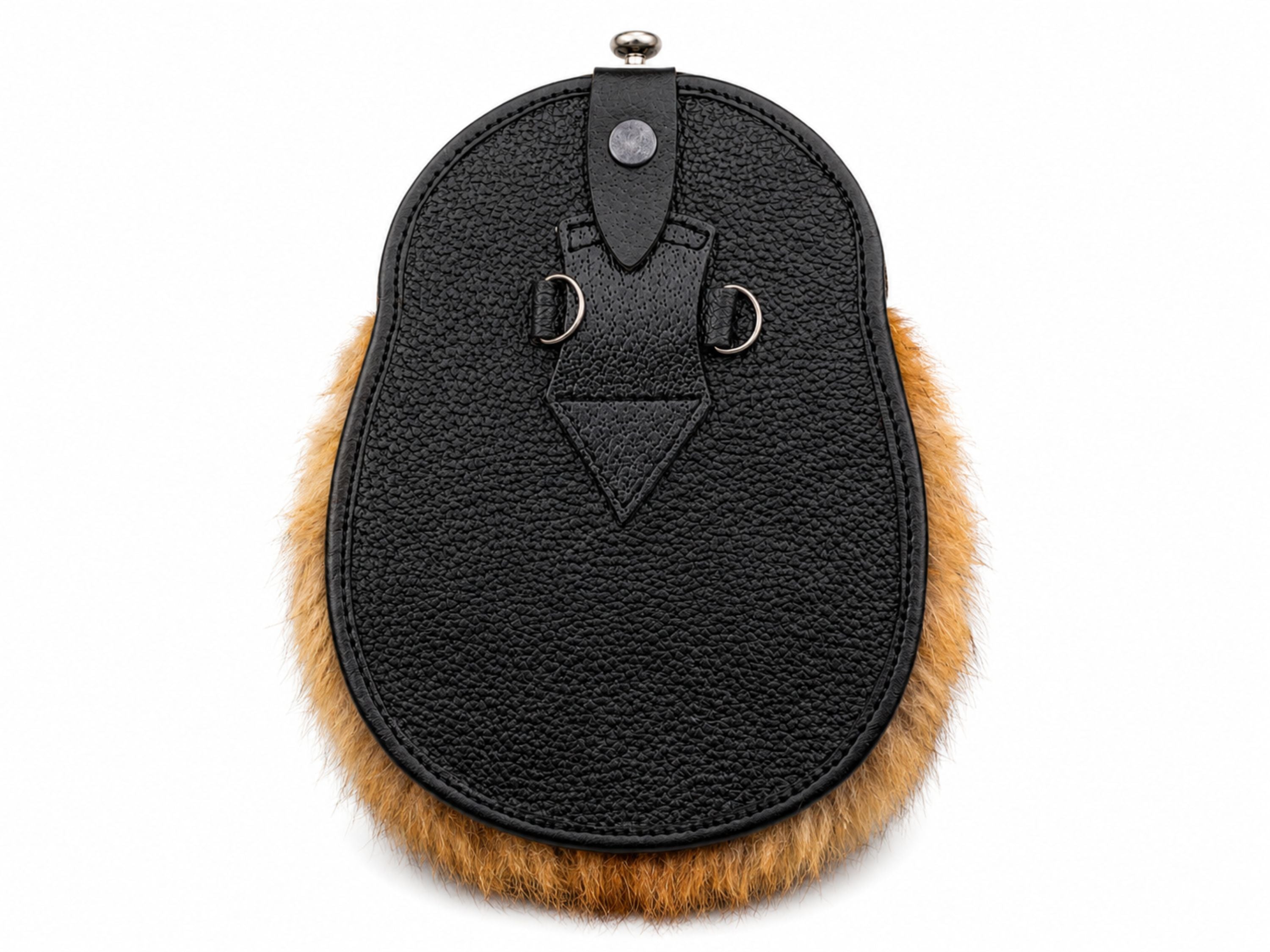 Fox Fur Dress Sporran Brown with Silver Cantle and Three Tassels | B2B Low MOQ