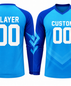 Custom Light Blue Soccer Base Layer | Wholesale Long Sleeve Team Compression Shirt