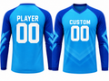 Custom Light Blue Soccer Base Layer | Wholesale Long Sleeve Team Compression Shirt