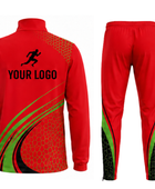 Track and Field Warm-Up Tracksuit Set – Red, Green and Black Wholesale Teamwear