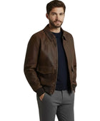 Men’s Brown Genuine Smooth Leather Flight Jacket Wholesale Custom Private Label Manufacturer