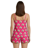Wholesale Custom Pet Face Polyester Short Set, Hot Pink Sleepwear Manufacturer for Private Label Boutique Brands