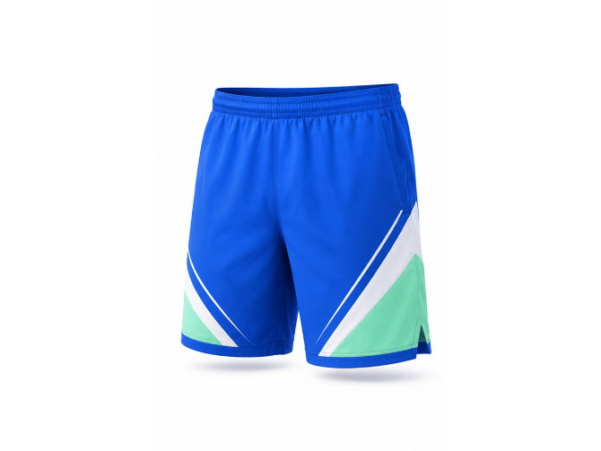 Custom Tennis Shorts – Blue & Aqua Performance Shorts, Wholesale Bulk, Low MOQ, Team Uniform front design preview