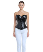 Glossy Black PVC Corset Wholesale | Overbust Bustier Top Private Label Manufacturer