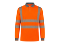 Long Sleeve Polo Shirt B2B Low MOQ Construction Uniform Fluorescent Orange Workwear