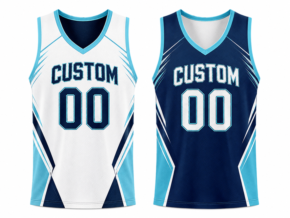 Custom Navy Teal Reversible Lacrosse Pinnie – Wholesale Team Practice Jersey front design preview