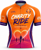Custom Charity Ride Cycling Jersey | Wholesale Charity Event Bike Jersey | Orange Purple Pink | Apparels Bridge