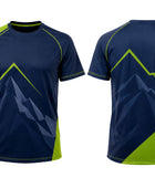 Custom Navy Lime Climbing Competition Team Shirt Wholesale Club Jersey
