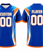 Custom Lacrosse Practice Jersey – Blue Orange Wholesale Team Training Shirt