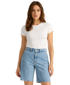 Custom Women’s Baggy Dad Utility Denim Blue Shorts