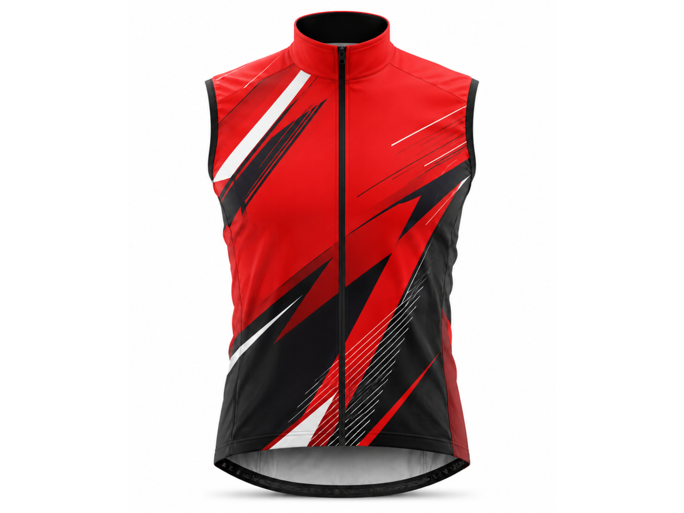 Custom Cycling Gilet Vest | Wholesale Cycling Team Vest | Red Black White | Apparels Bridge
