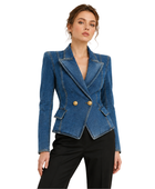 Custom Women’s Double Breasted Denim Blazer B2B