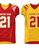 Custom Red Yellow American Football Reversible Jersey | Wholesale Team Uniform