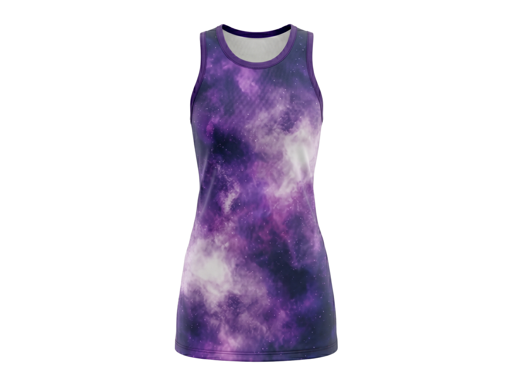 Custom Purple, Lavender & Navy Sublimated Basketball Dress front design preview