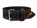 Custom Powerlifting Leather Belt | Wholesale Strength Training Belt | Black Orange | Apparels Bridge