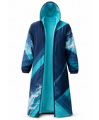 Custom Swim Parka – Navy Turquoise Wholesale Team Deck Coat